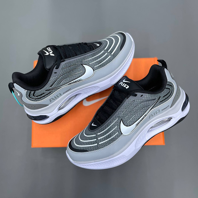 کفش نایک ایرزوم ایرمکس خاکستری روشن سفید Nike Air Zoom Air Max