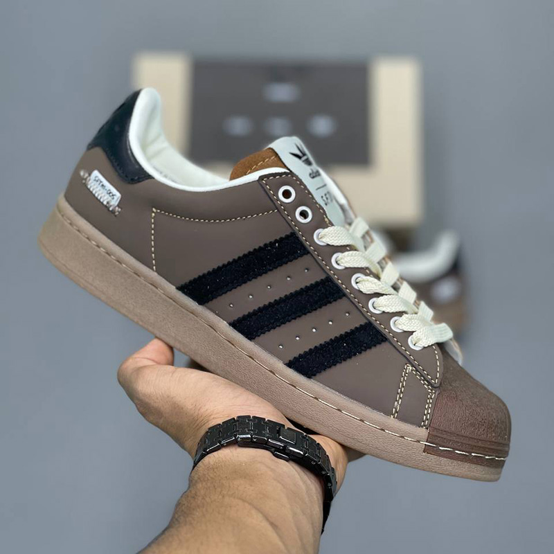 کتونی آدیداس سوپراستار قهوه‌ای مشکی adidas Superstar Song for the Mute Brown Black