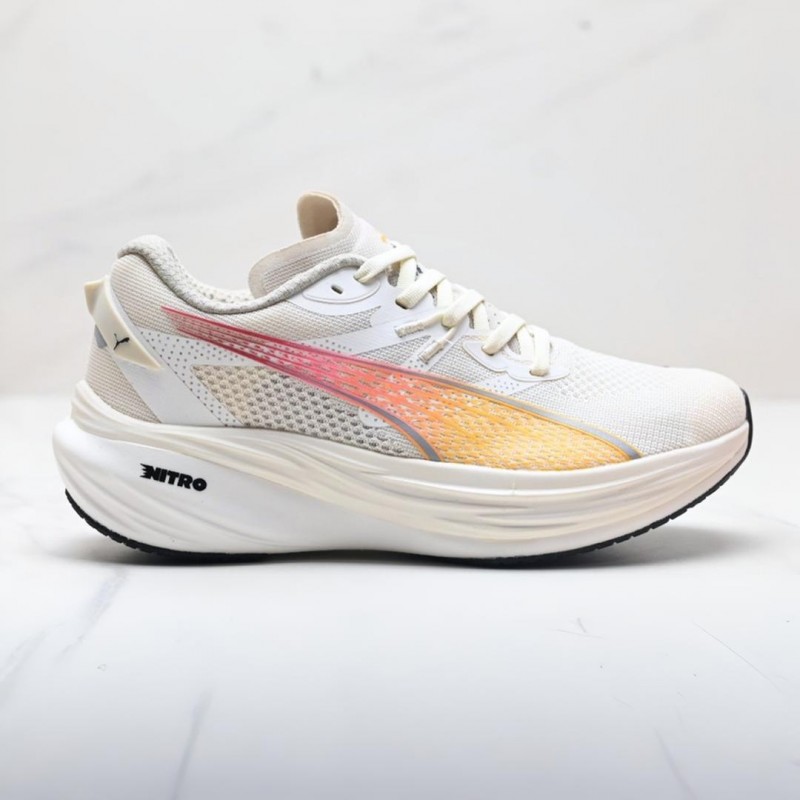 پوما دیویت نیترو 3 کرم روشن نارنجی صورتی Puma Deviate Nitro 3 Vapor Grey / Sunset Glow