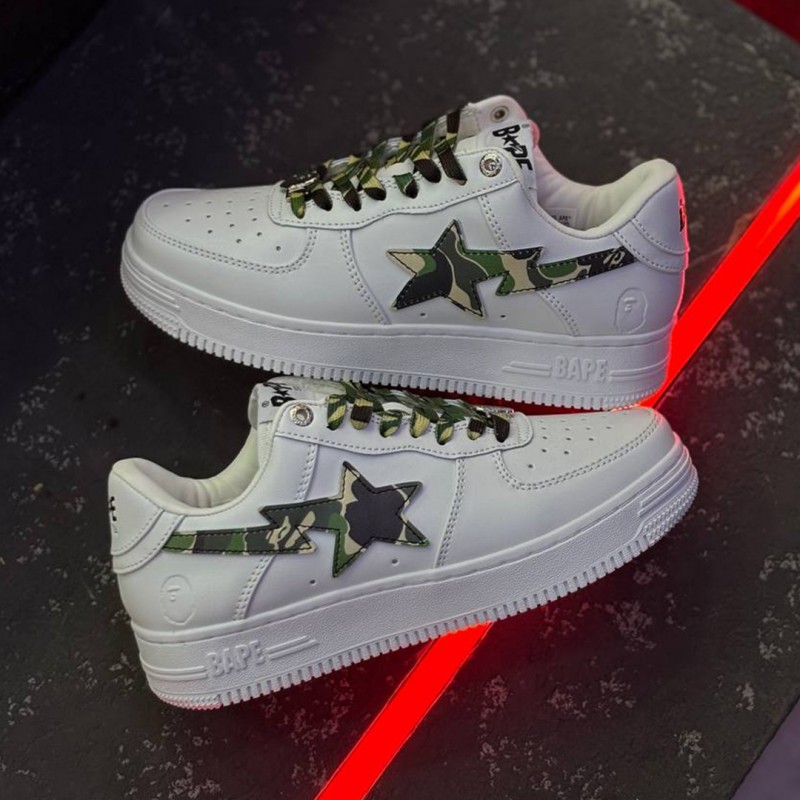 کفش بتینگ ایپ بیپ استا سفید چریکی A Bathing Ape Bape Sta White Camo
