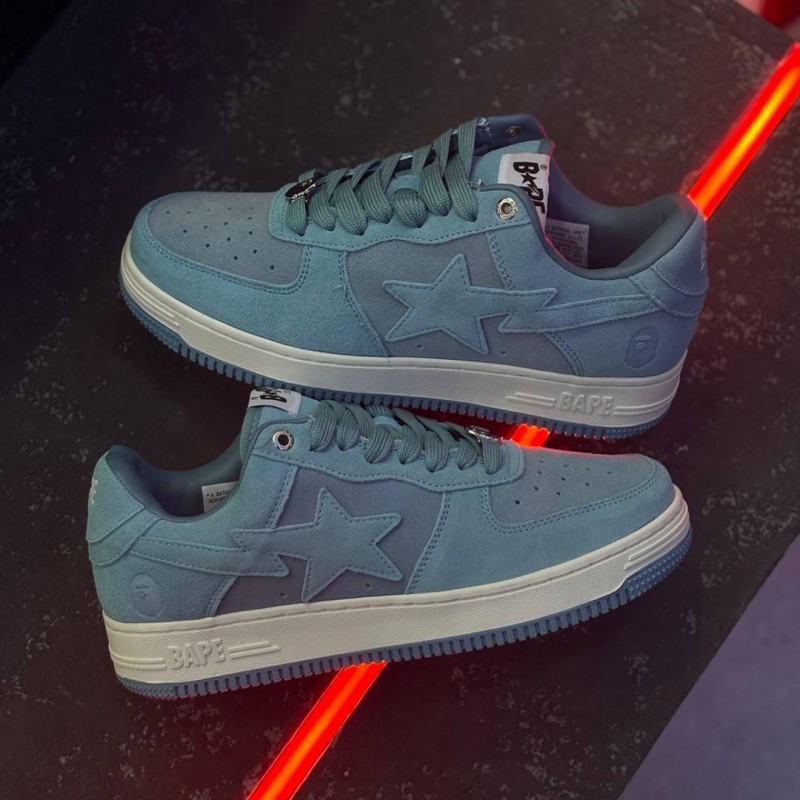 کفش بتینگ ایپ بیپ استا آبی جیر A Bathing Ape Bape Sta Blue Suede