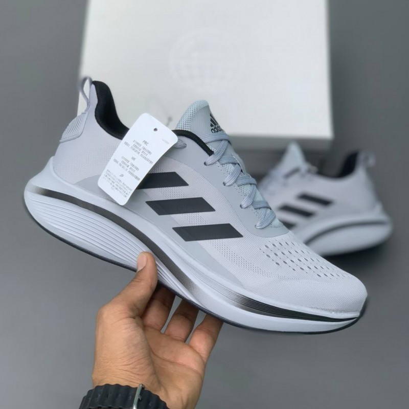 کتونی آدیداس رانینگ طوسی روشن مشکی Adidas Running Light Grey & Black