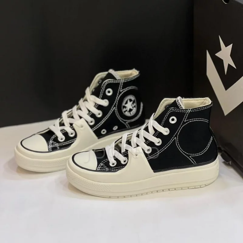 کفش کانورس چاک تیلور آل استار کانستراکت های وینتیج Converse Chuck Taylor All Star Construct Hi Black Vintage White