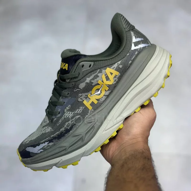 کفش هوکا استینسون 7 زیتونی طرح جنگلی Hoka Stinson 7 Olive Haze Forest Cover