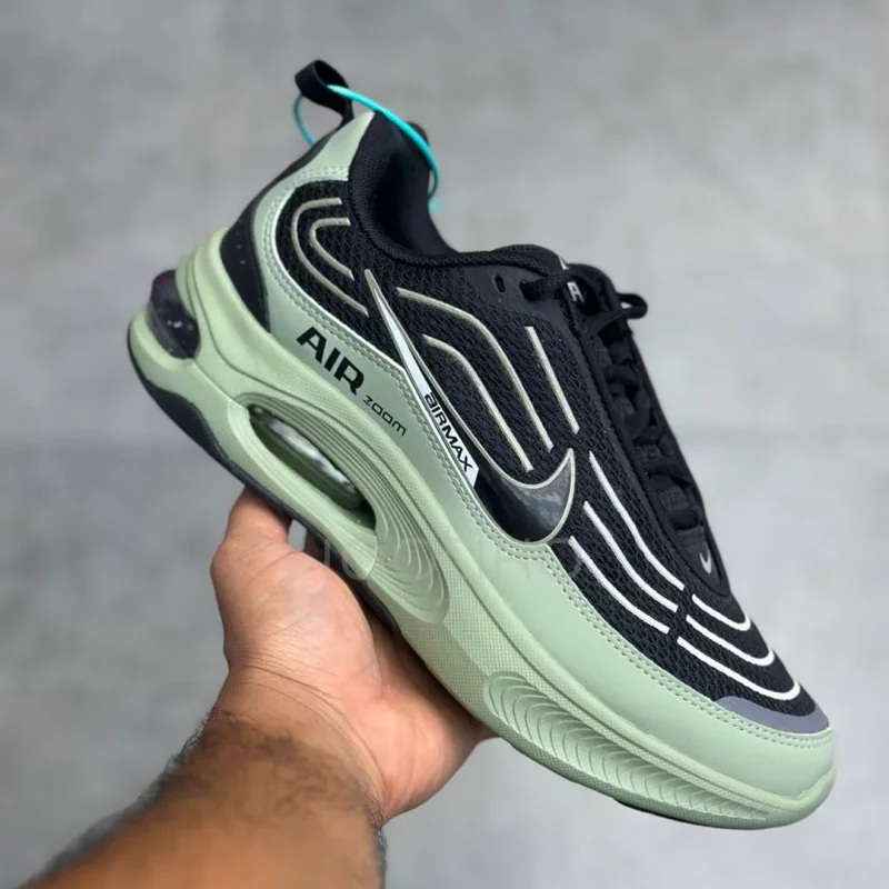 کفش نایک ایرزوم ایرمکس مشکی سبز لجنی Nike Air Zoom Air Max Muddy Green Black