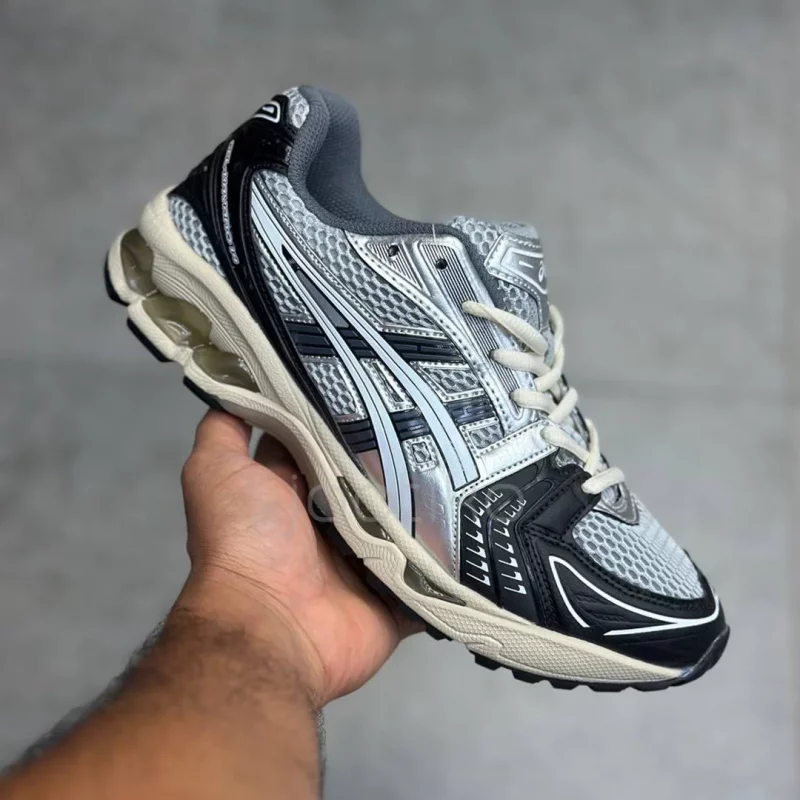 کفش ورزشی اسیکس ژل کایانو ۱۴ مشکی خاکستری نقره ای ASICS Gel-Kayano 14 Black Glacier Grey Silver