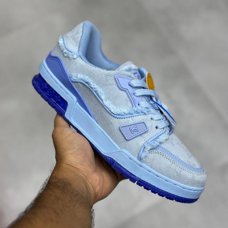 کفش لویی ویتون ترینر آبی Louis Vuitton LV Trainer