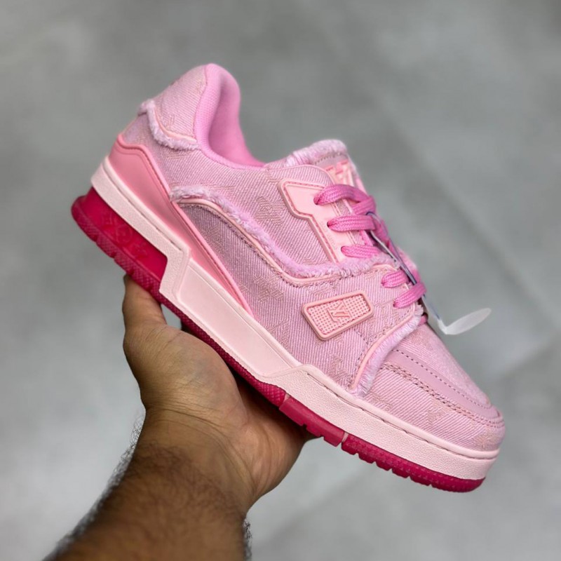 کفش لویی ویتون ترینر صورتی Louis Vuitton LV Trainer