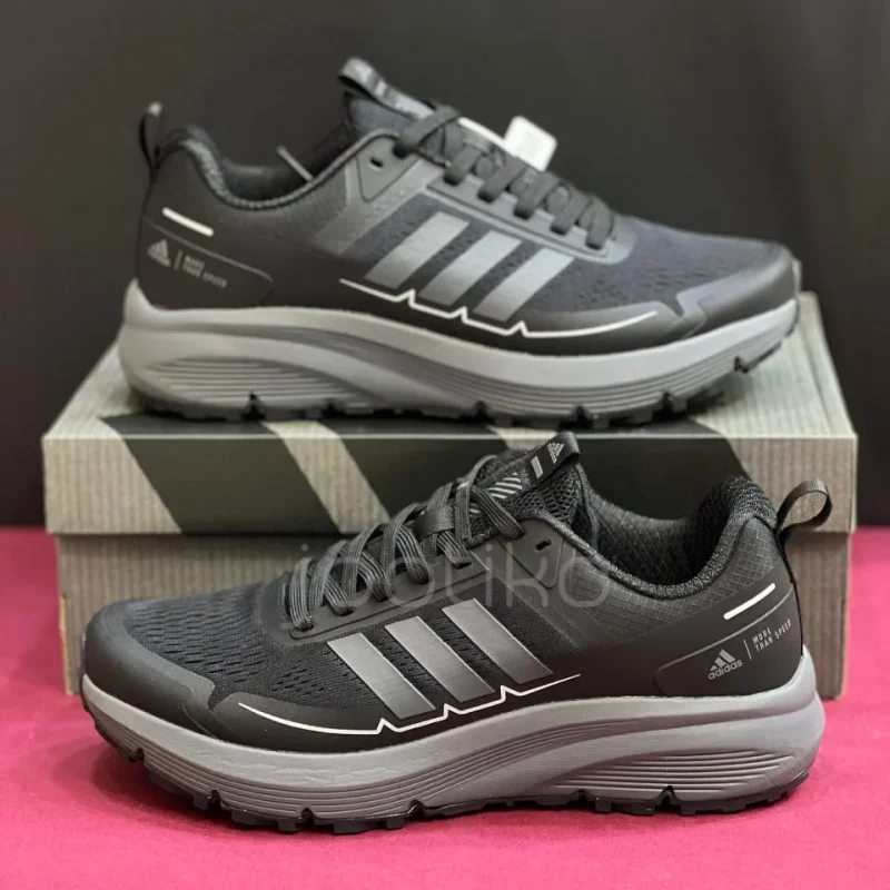 کفش رانینگ آدیداس مردانه مشکی طوسی adidas More Than Speed