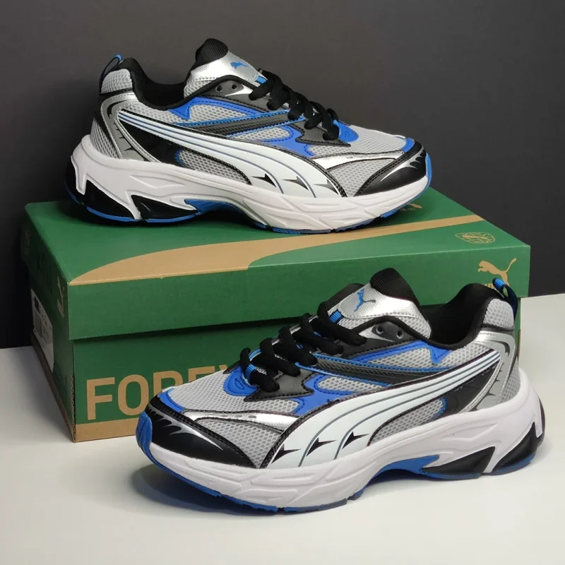 پوما مورفیک نقره‌ای سفید آبی مشکی PUMA Morphic Feather Grey Blue 393792-05