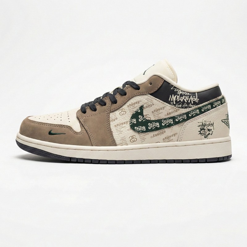 جردن وان لو استاسی موکا Air Jordan 1 Low x Stussy Mocha