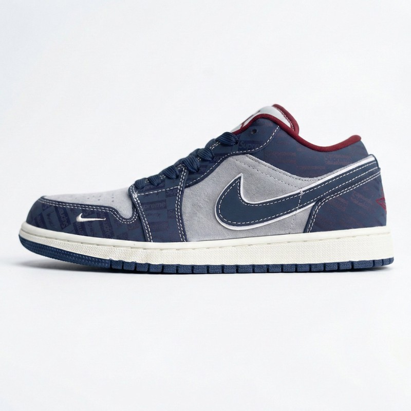 جردن ۱ لو سوپریم سرمه‌ای طوسی Jordan 1 Low Supreme Midnight Navy