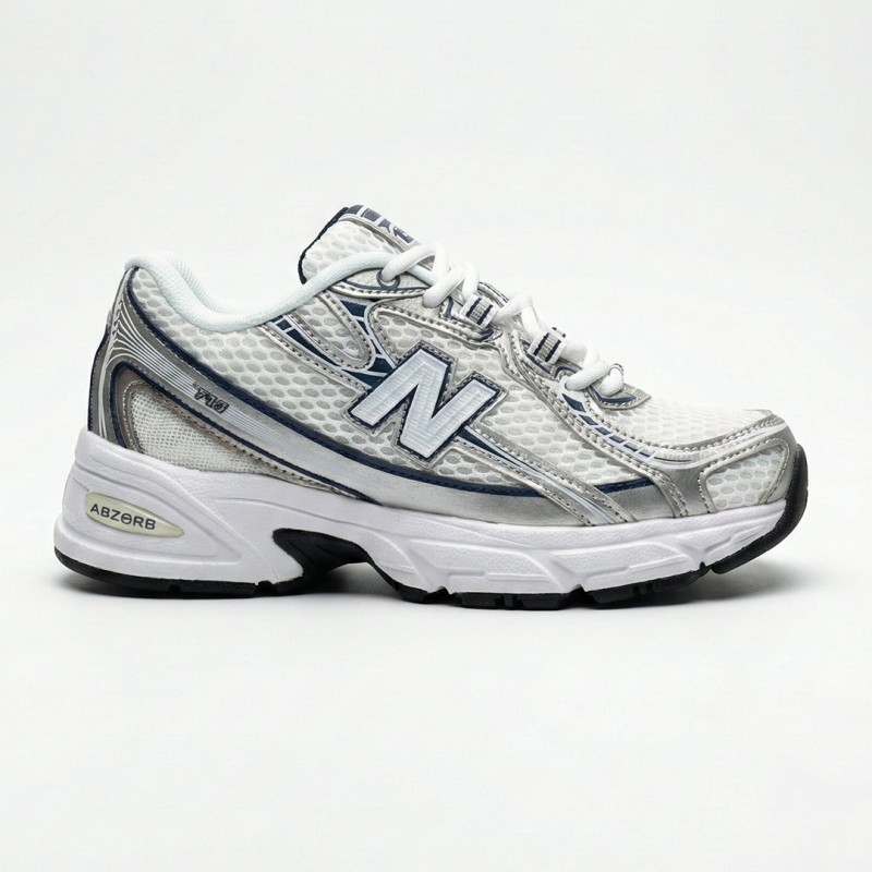 نیوبالانس 740 سفید نقره‌ای متالیک سرمه‌ای New Balance 740v2 White Shadow Grey Navy U740WN2