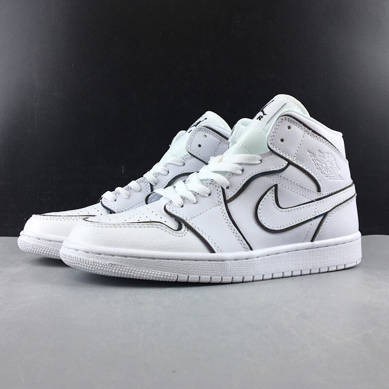 نایک جردن وان رفلکتیو Jordan 1 Mid Iridescent Reflective White