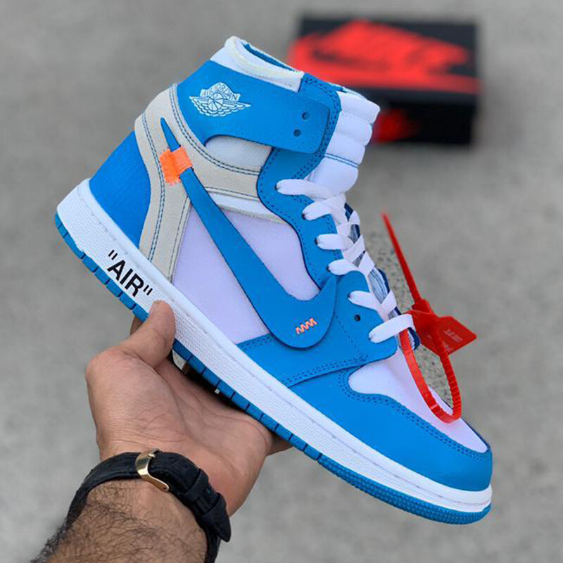 نایک ایر جردن وان رترو آف وایت Jordan 1 Retro High Off-White University Blue