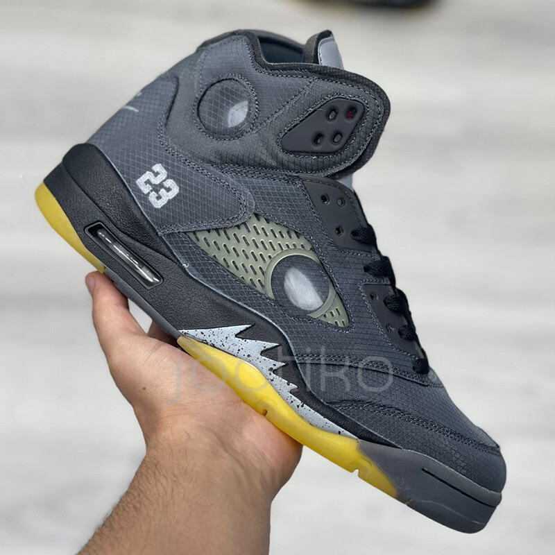 نایک ایر جردن 5 رترو آف وایت بلک Jordan 5 Retro Off-White Black