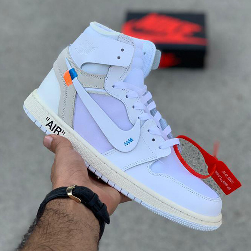 نایک ایر جردن وان رترو آف وایت Jordan 1 Retro High Off-White White