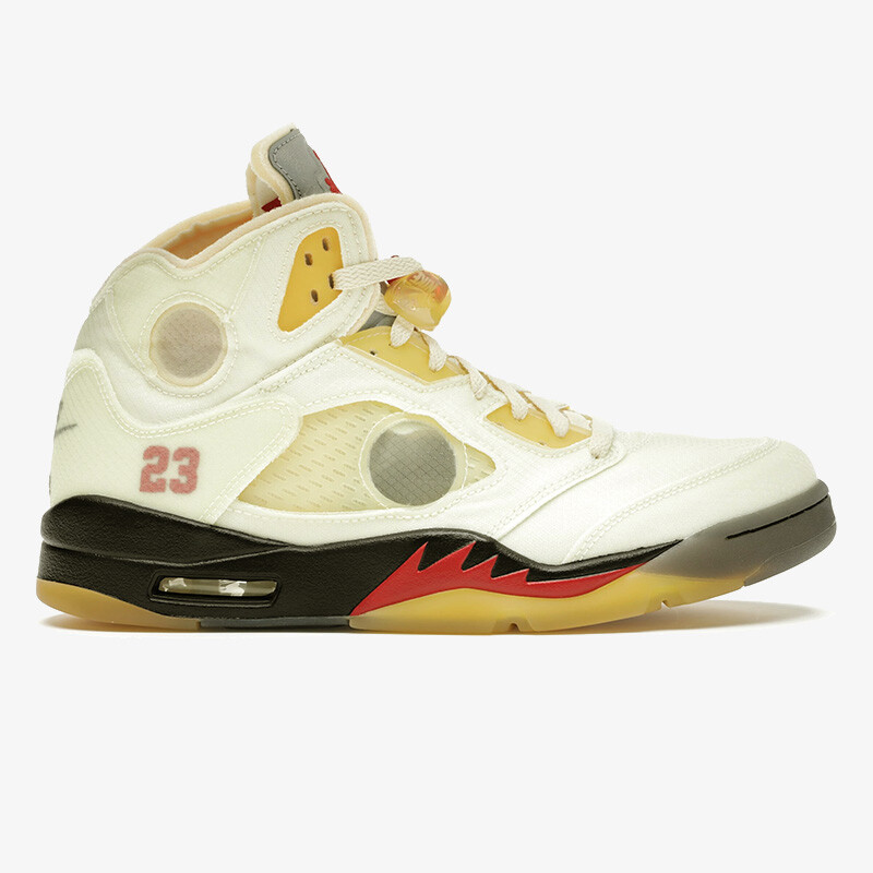 نایک ایر جردن 5 رترو آف وایت سیل Jordan 5 Retro OFF-WHITE Sail