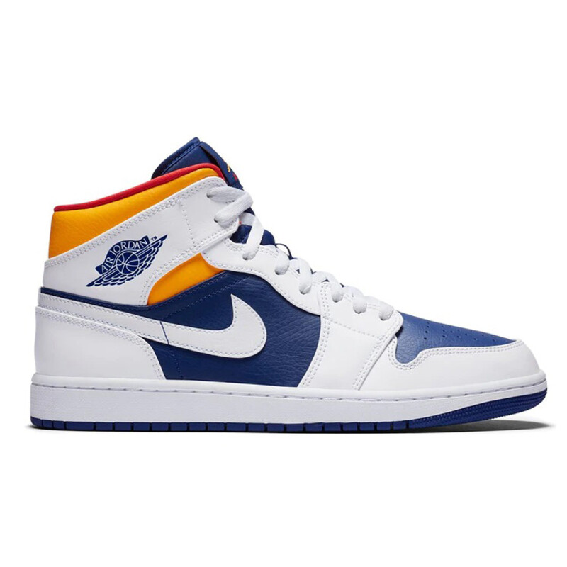 نایک ایر جردن وان Air Jordan 1 Mid Royal Blue Laser Orange