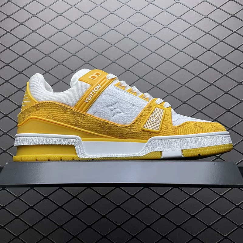 لویی ویتون ترینر Louis Vuitton Trainer Yellow Monogram Denim White زرد