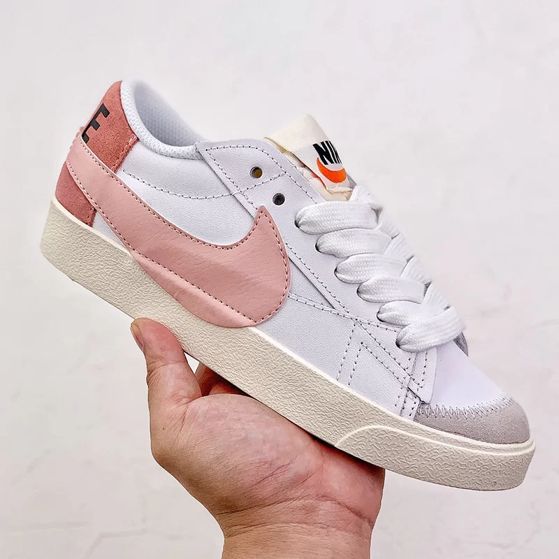نایک بلیزر جامبو Nike Blazer Low 77 Jumbo White Pink Oxford سفید صورتی آکسفورد