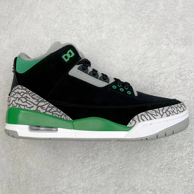 نایک جردن 3 رترو پاین گرین Jordan 3 Retro Pine Green مشکی سبز