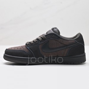 ایر جردن وان لو Travis Scott x Air Jordan 1 Low OG Dark Brown Beige قهوه ای کرم