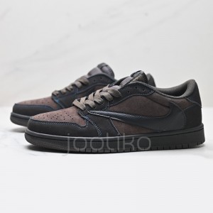 ایر جردن وان لو Travis Scott x Air Jordan 1 Low OG Dark Brown Beige قهوه ای کرم