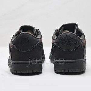 ایر جردن وان لو Travis Scott x Air Jordan 1 Low OG Dark Brown Beige قهوه ای کرم