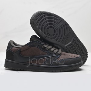 ایر جردن وان لو Travis Scott x Air Jordan 1 Low OG Dark Brown Beige قهوه ای کرم