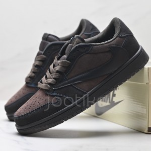 ایر جردن وان لو Travis Scott x Air Jordan 1 Low OG Dark Brown Beige قهوه ای کرم