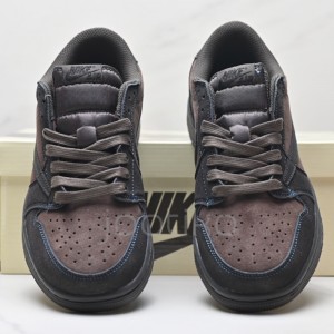 ایر جردن وان لو Travis Scott x Air Jordan 1 Low OG Dark Brown Beige قهوه ای کرم