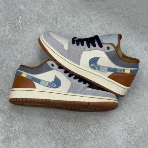 نایک جردن وان لو فانتوم Jordan 1 Low Phantom Repaired Denim Swoosh با تیک جین