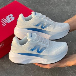 نیوبالانس فرش فوم مور سفید آبی New Balance Fresh Foam More v6