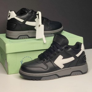 کفش آف‌وایت مشکی سفید طوسی OFF-WHITE Sponge Mid Top Black White Grey