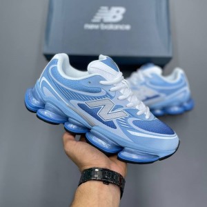 کفش نیوبالانس سفید طوسی آبی New Balance Abzorb 2000 White Grey Blue