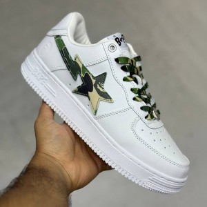 بتینگ ایپ بیپ استا سفید چریکی A Bathing Ape Bape Sta White Camo