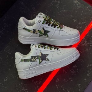 بتینگ ایپ بیپ استا سفید چریکی A Bathing Ape Bape Sta White Camo
