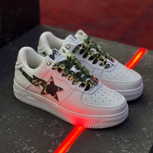 بتینگ ایپ بیپ استا سفید چریکی A Bathing Ape Bape Sta White Camo