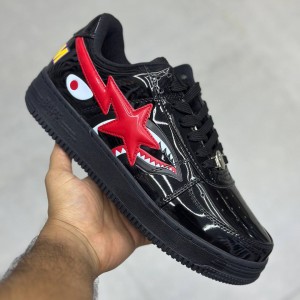 بتینگ ایپ بیپ استا شارک مشکی قرمز A Bathing Ape Bape Sta Low Shark Black