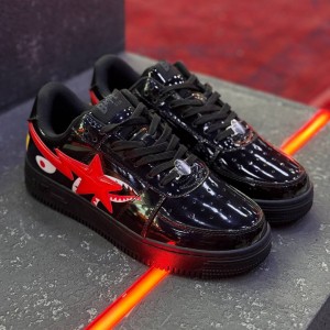 بتینگ ایپ بیپ استا شارک مشکی قرمز A Bathing Ape Bape Sta Low Shark Black