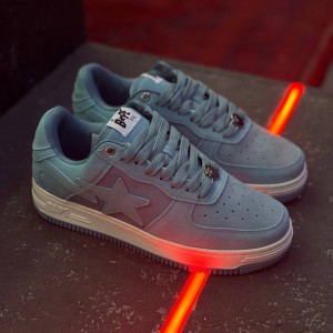 بتینگ ایپ بیپ استا آبی جیر A Bathing Ape Bape Sta Blue Suede