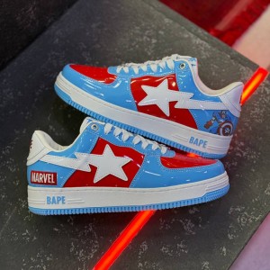 کفش بتینگ ایپ بیپ استا مارول کامیکس کاپیتان آمریکا A Bathing Ape Bape Sta Marvel Comics Captain America