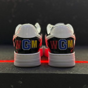 بتینگ ایپ بیپ استا شارک مشکی سفید A Bathing Ape Bape Sta Low Color Block Shark Black