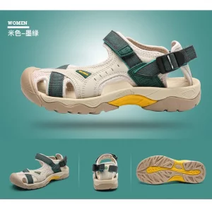 صندل طبیعت گردی زنانه هامتو کرم سبز مدل HUMTTO HT9602-7