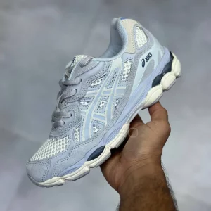 کفش اسیکس ژل ان وای سی طوسی آبی کم رنگ ASICS GEL-NYC Ivory/Mid Grey