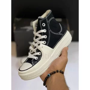 کانورس چاک تیلور آل استار کانستراکت های وینتیج Converse Chuck Taylor All Star Construct Hi Black Vintage White