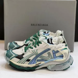 بالنسیاگا رانر سفید سبز آبی Balenciaga Runner White Green Blue
