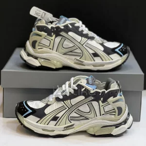 کفش بالنسیاگا رانر سفید بژ طوسی آبی Balenciaga Runner White/Beige/Grey/Blue