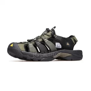 صندل طبیعت گردی هامتو سبز زیتونی تیره و مشکی مدل HUMTTO 710445A-8